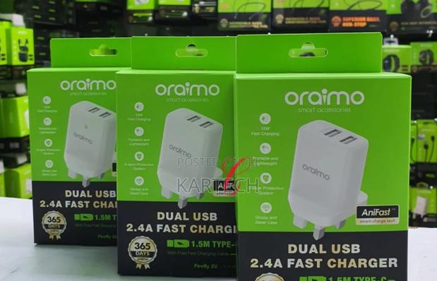 Oraimo Firefly 2U U67D+C53 Dual USB 2.4A Charger 1.5M Cable - main view