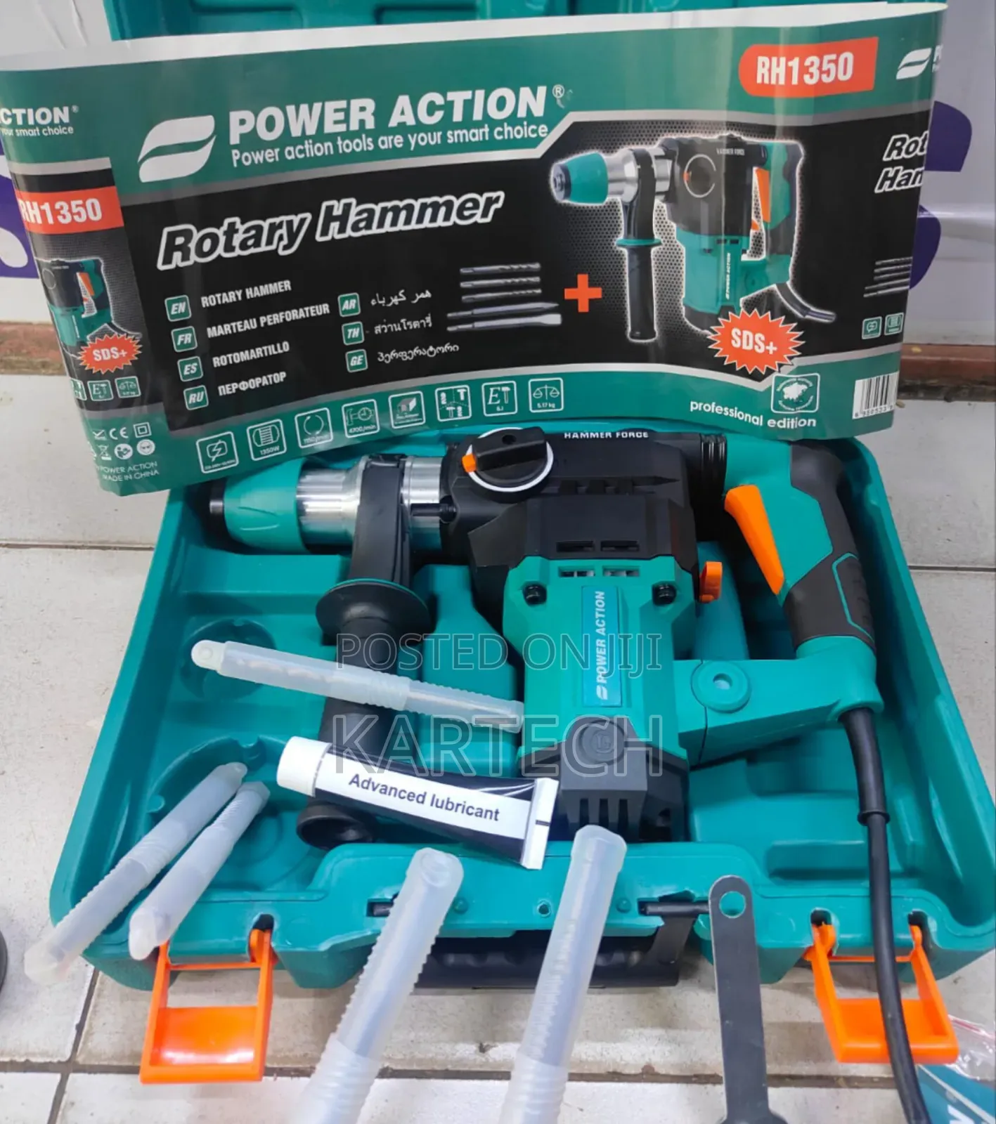 Power Action Rotary Hammer 1350 Watts With 5 Free Bits