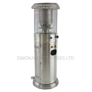 Short Stand Gas Patio Heater – 1.35m Tall - Stainless Steel