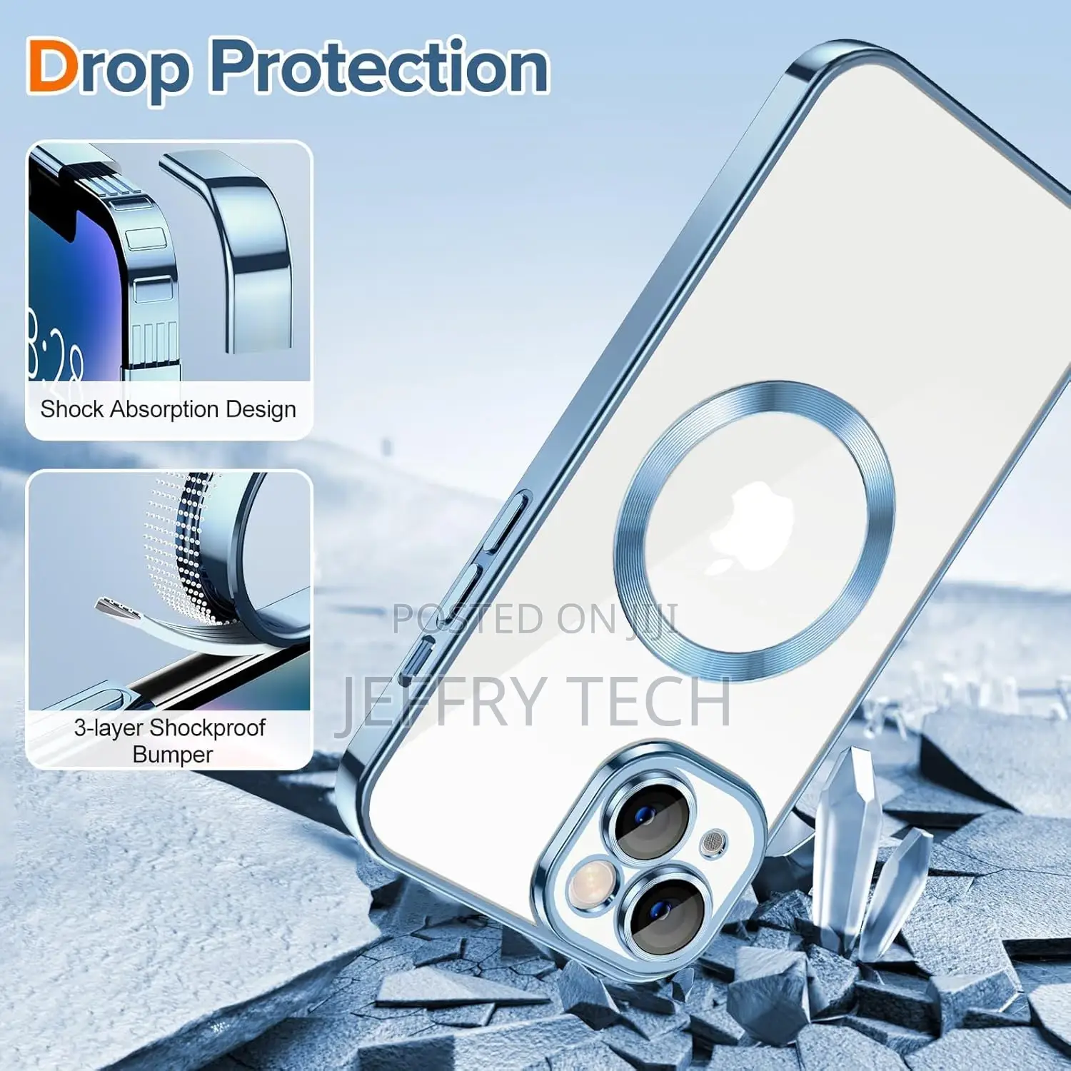 Mobilak Clear Case for iPhone 13 6.1-Inc With Lens Protector