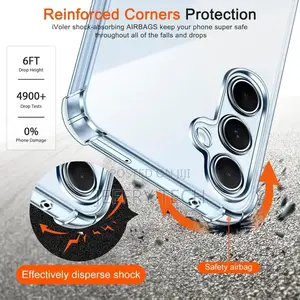Mobilak Case With Samsung Galaxy A55 5G, Cover Transparent