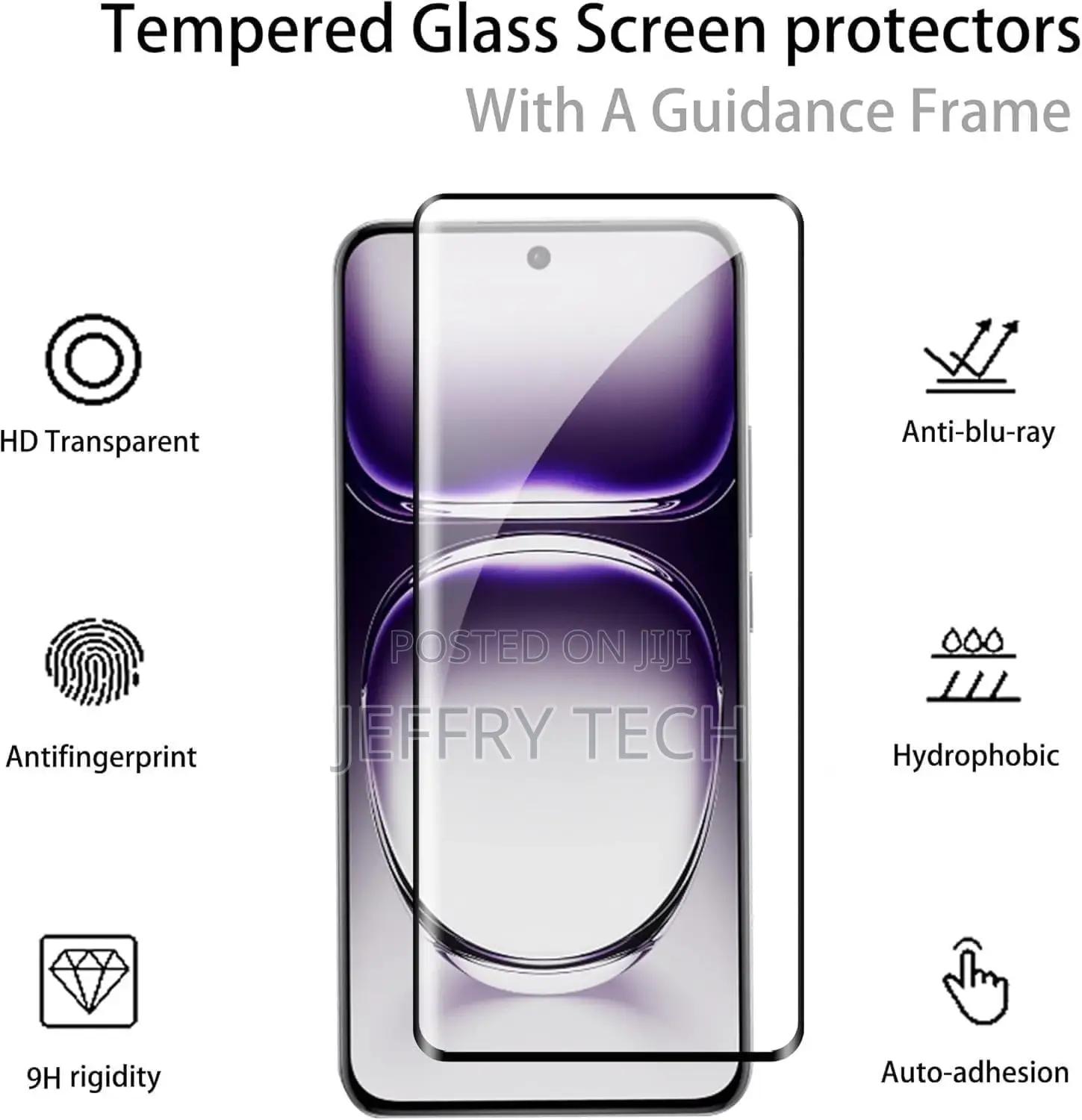 Curved 5D Glass Screen Protector Full Glue for Oppo Reno 12
