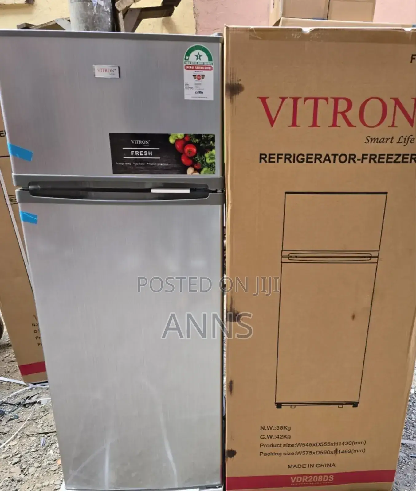 208 Litres Vitron Silver Double -Door Refrigerator