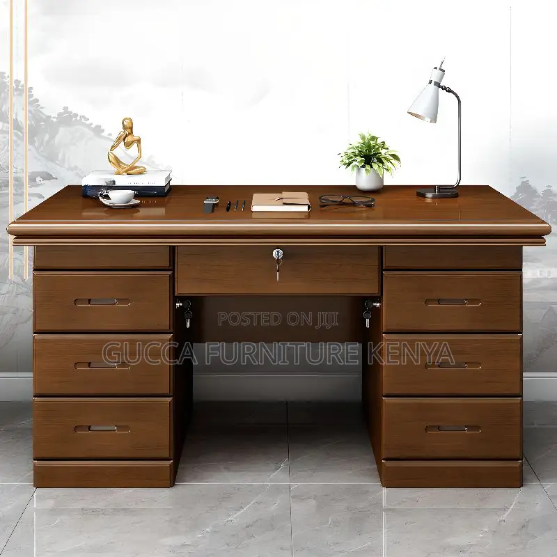 Office Tables:1.4 Meters Natural Mahogany Executive Table