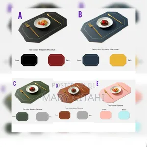 Double Sided PU Leather Nordic Style Antislip Tablemats at