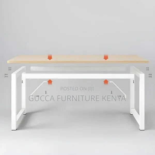 Clerical Desking:Modern Writing Desk With H-Shape Metal Base