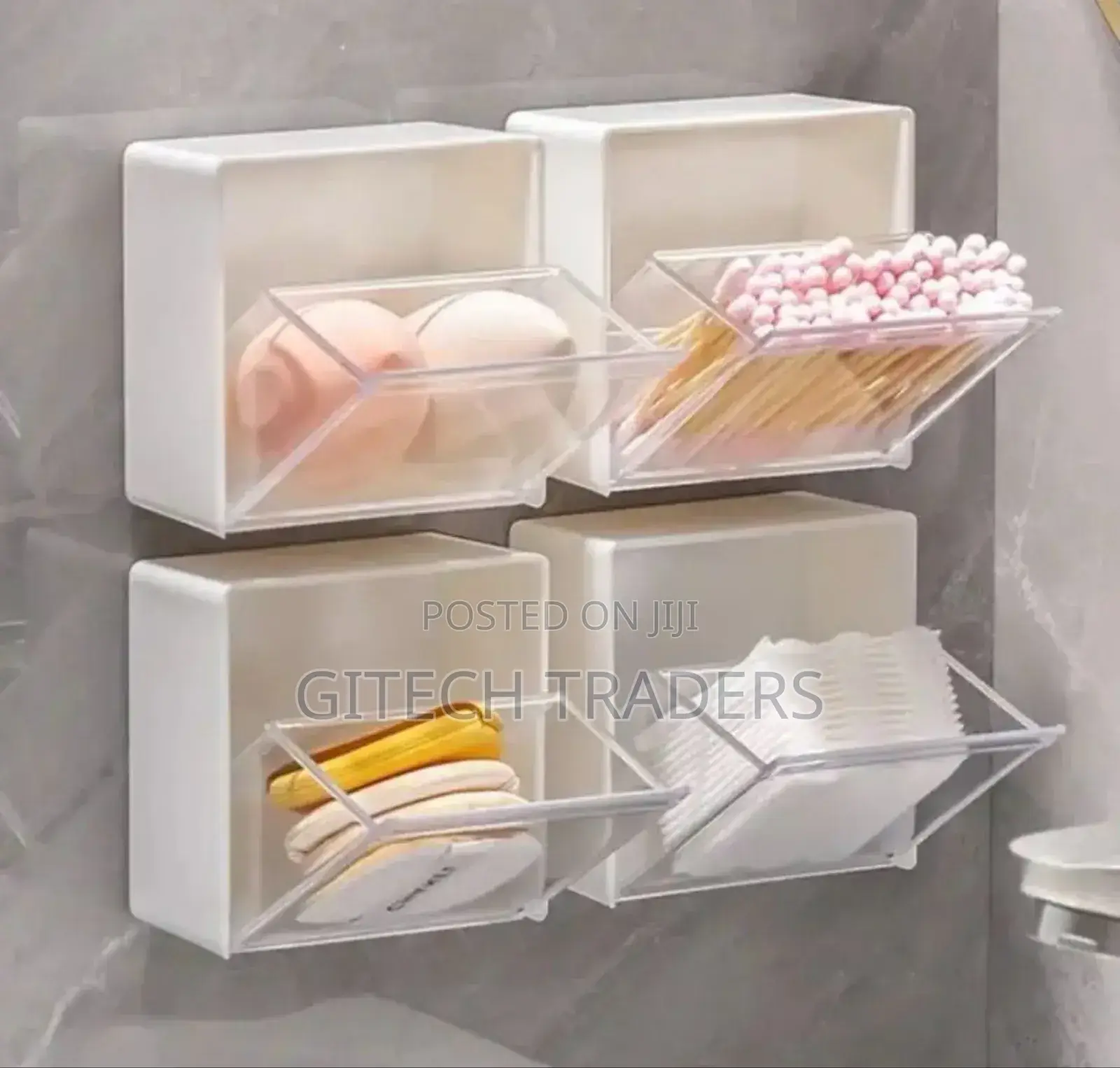 2pcs Set Plastic Wall Mounted Storage Box Dustproof