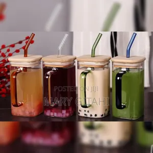 250 Ml Glass Mug and Straw Classy at 