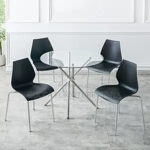 Dining Tables: Translucent Circular Home Office Dining Table