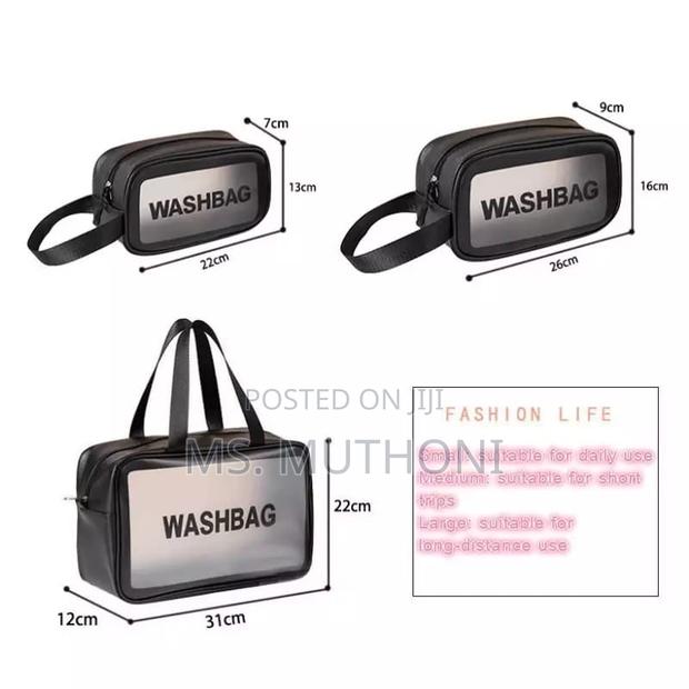 3 in 1 Waterproof Cosmetics/Wash Bags *Colours Black - thumbnail 3