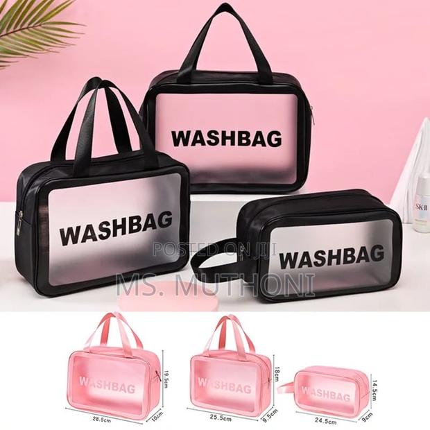 3 in 1 Waterproof Cosmetics/Wash Bags *Colours Black - thumbnail 5