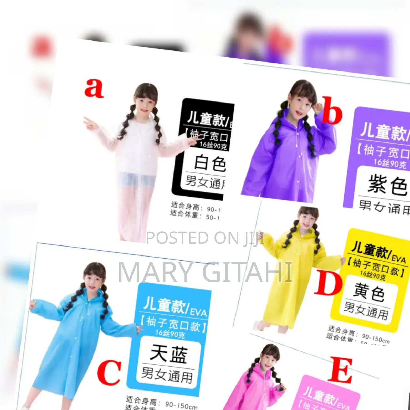 Durable Light Weight Eva Rain Coat