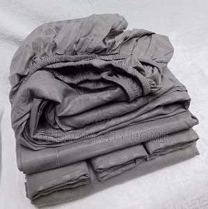 Plain Stripped Fitted Cotton Bedsheet Set