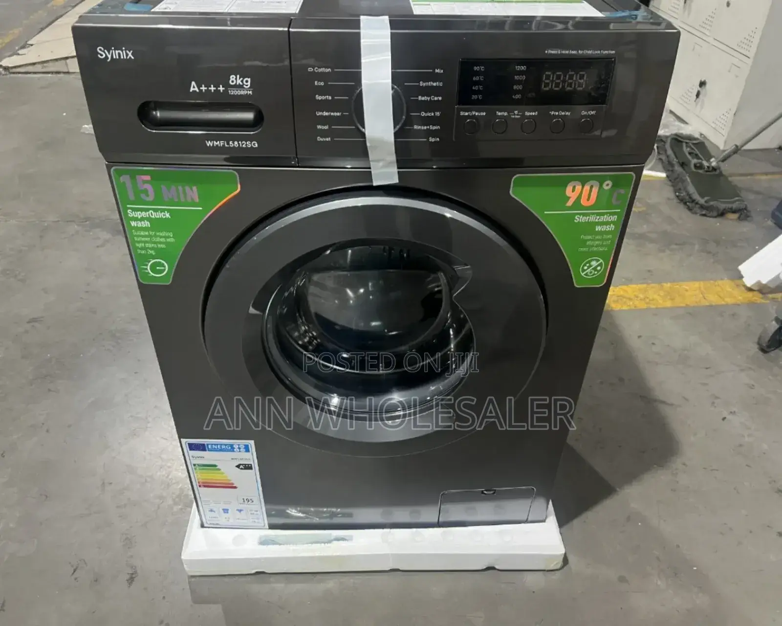 Grey Syinix 8kgs Front Load Washing Machine S/-Fl