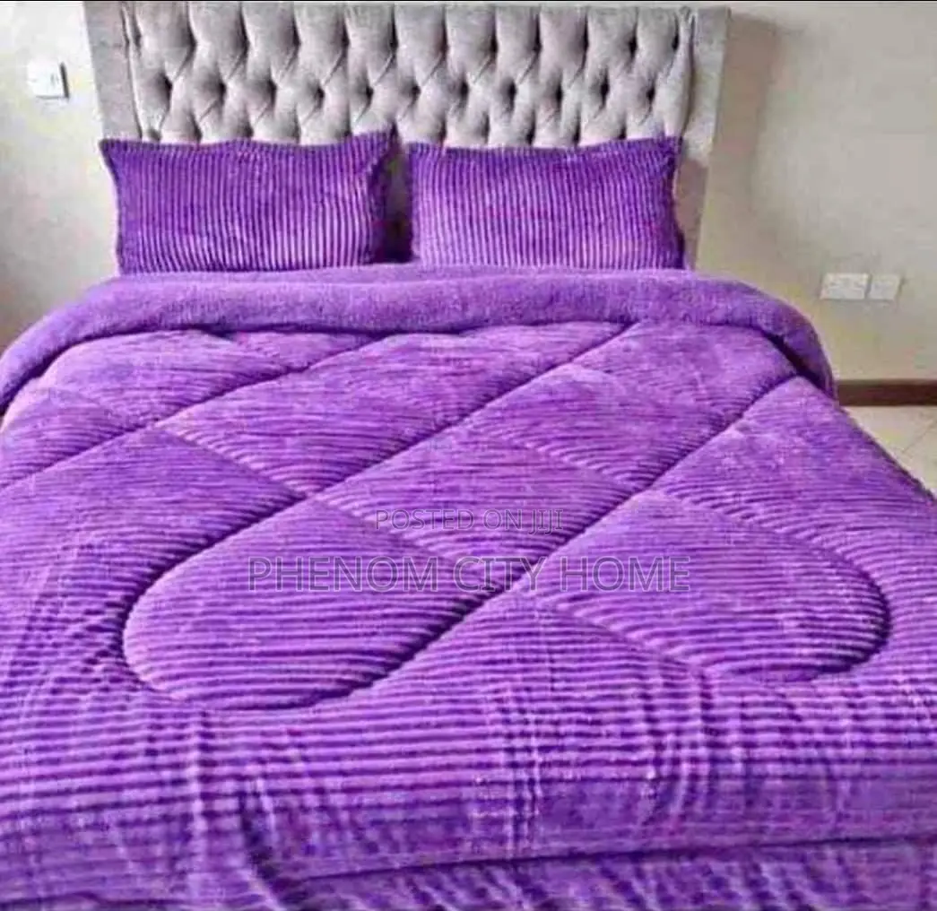 Beige Velvet Duvet Set in Stock
