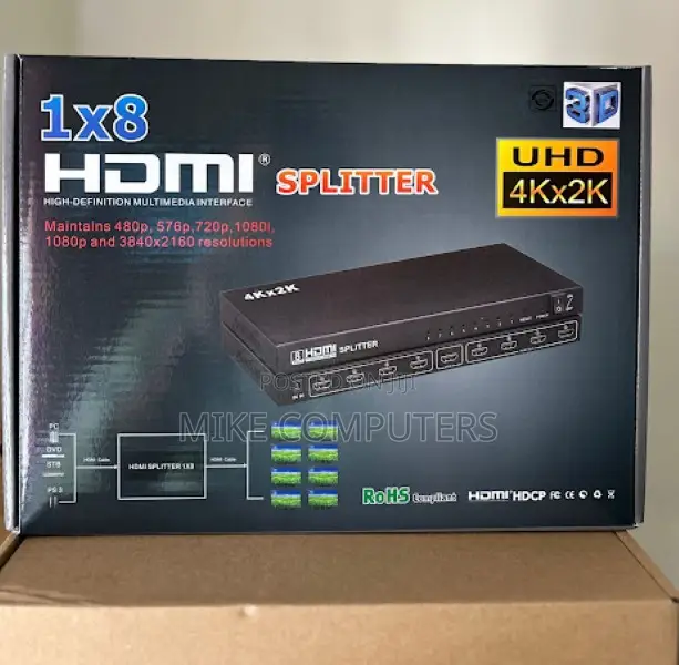 8-Port UHD HDMI Splitter – Seamless Display Duplication**