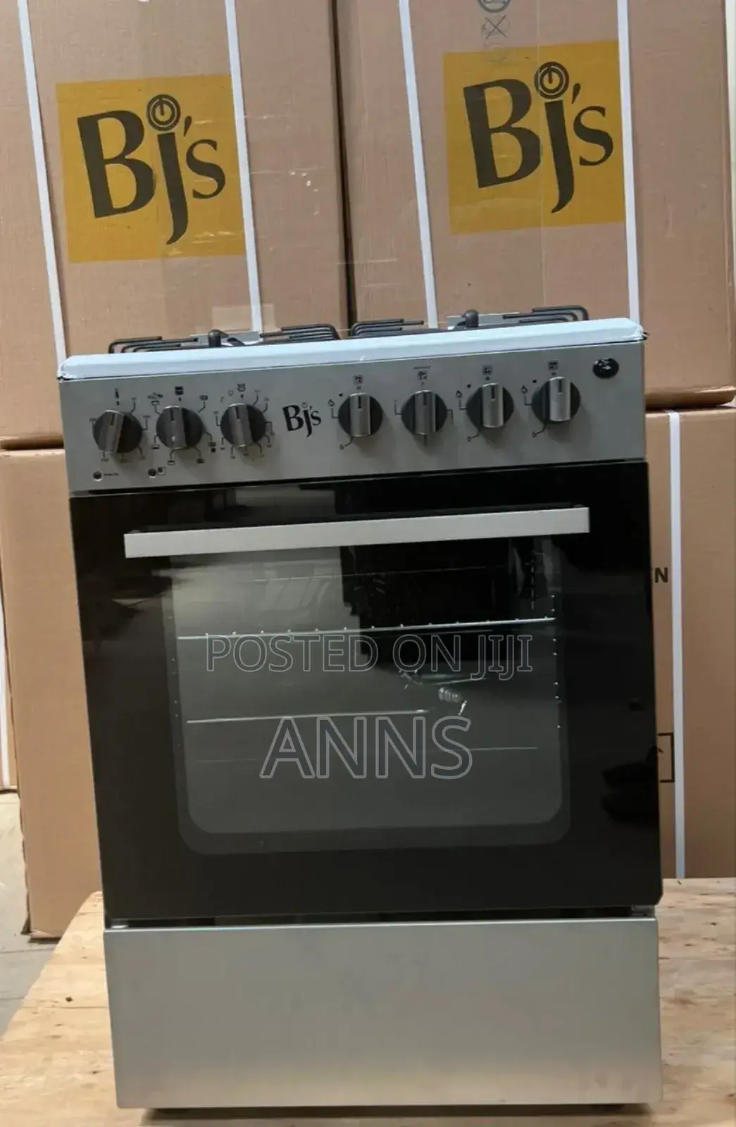 60X60 3-Gas+1 Hot Plate Silver BJS With Turbo-Fan