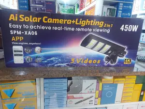 450 Watts Integrated Solar Streetlight With 4g PTZ Ai 5mp