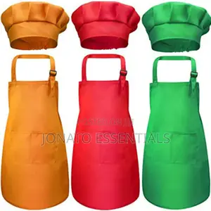 Kids Apron Set With Cap or Hat