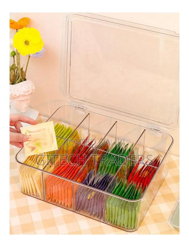 Acrylic Tea Bag Organizer With Lid, Stackable Coffee