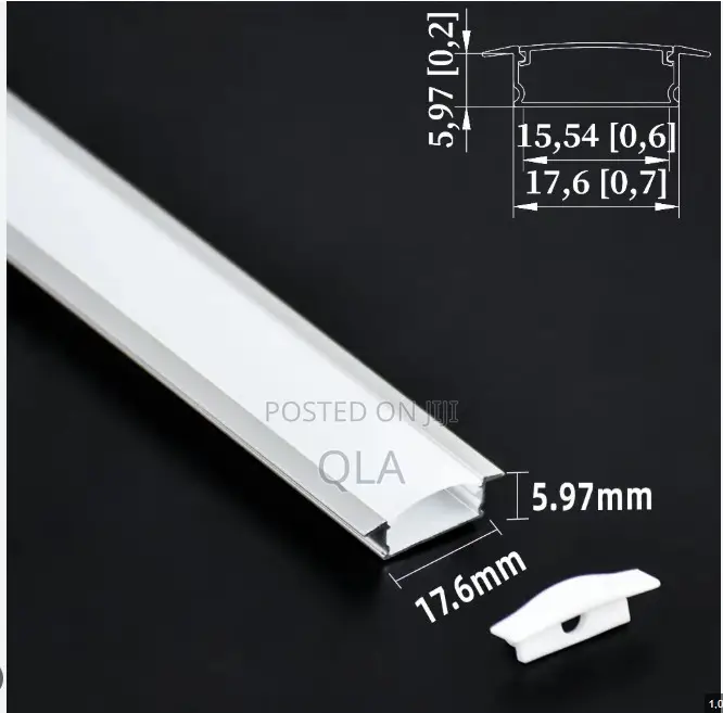 Led Gypsum Aluminum Profile Recessed, 2 Meters