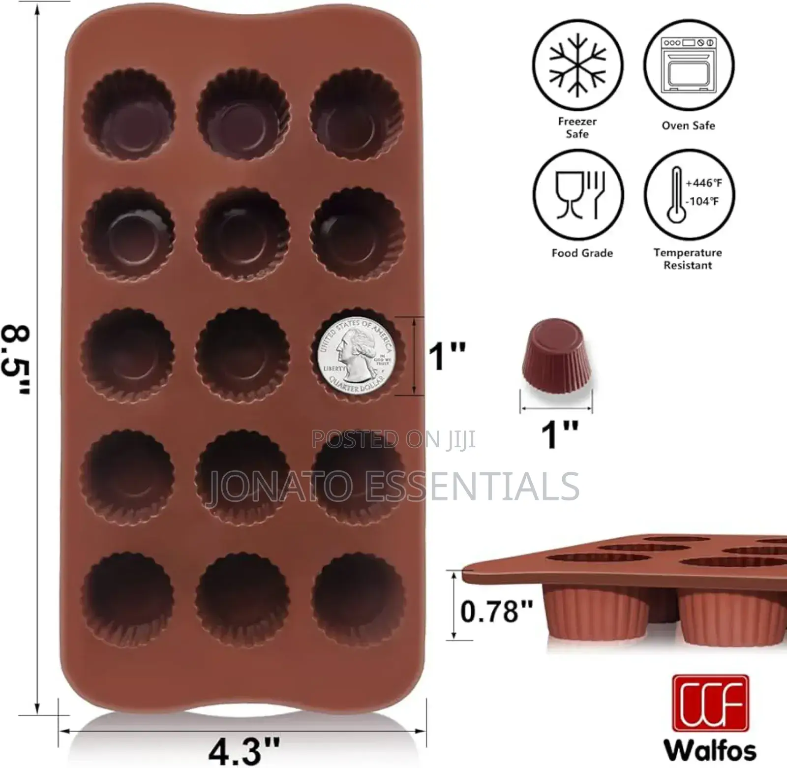 15 Slot Silicone Chocolate Mould, Mold