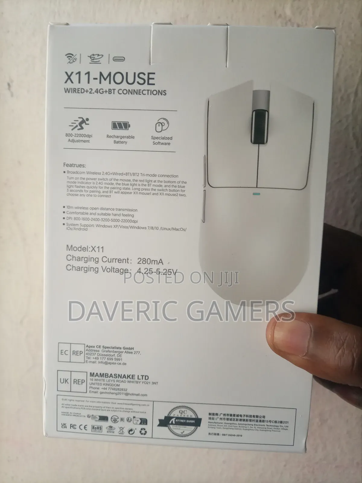 Attack Shark X11wireless Gaming Mouse With RGB Charging Dock