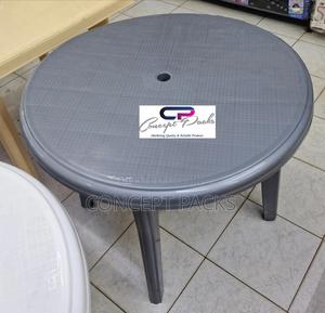 Grey Restaraunt / Garden Round Plastic Table - thumbnail 2