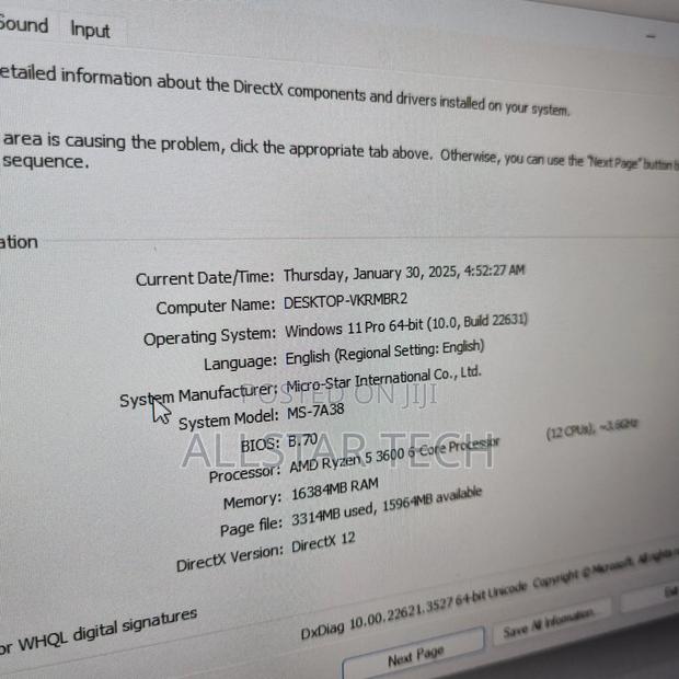 Desktop Computer MSI Model 16GB AMD Ryzen 5 SSD 512GB - thumbnail 3