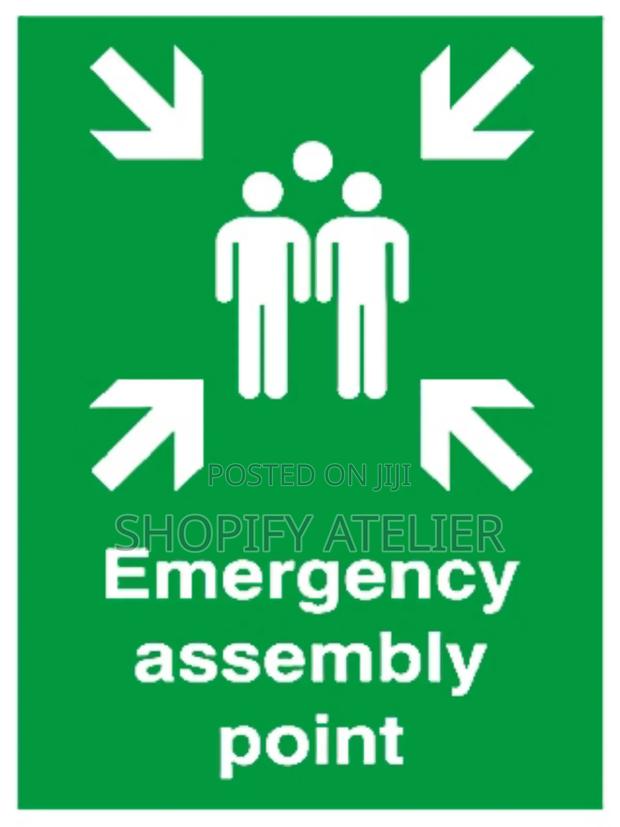Emergency Fire Assembly Sign - main view