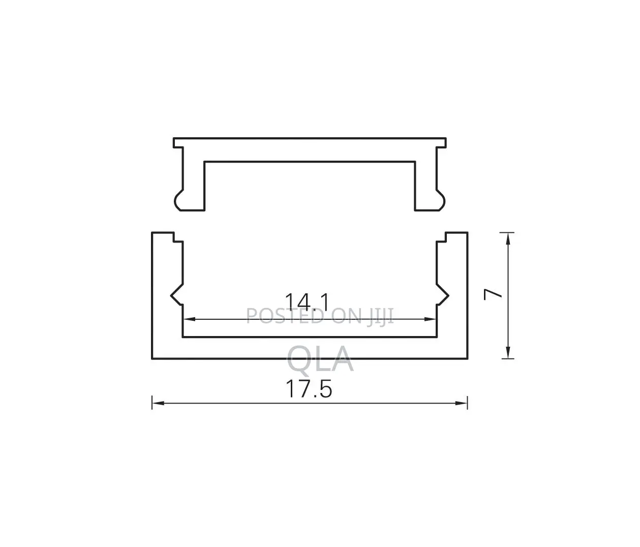 Led Gypsum Alluminium Profile, Surface 7 by 17