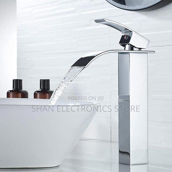 Sink Mixer Tap Flat Nozzle, Hot Cold Water Bathroom Faucet