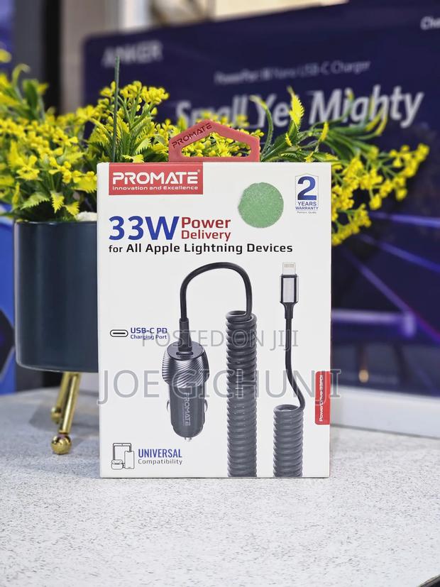 33W Quick Charging Car Charger With Lightning Connector Cabl - thumbnail 2