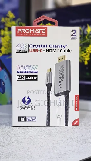 Promate USB-C to HDMI Cable, Premium USB Type-C to 60hz