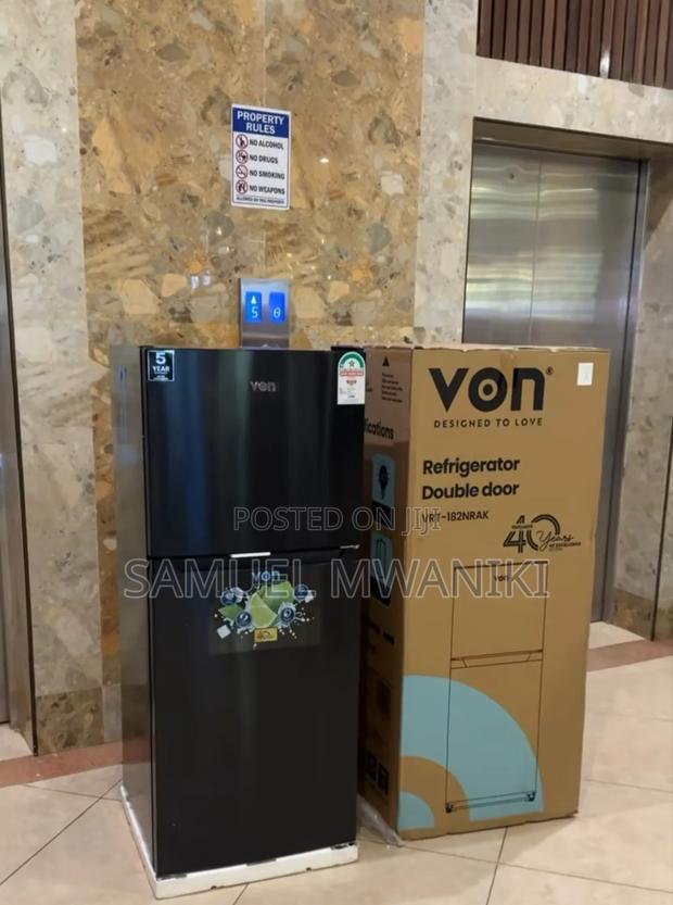 Von 181 Liters Double Door No Frost Fridge Dark Inox
