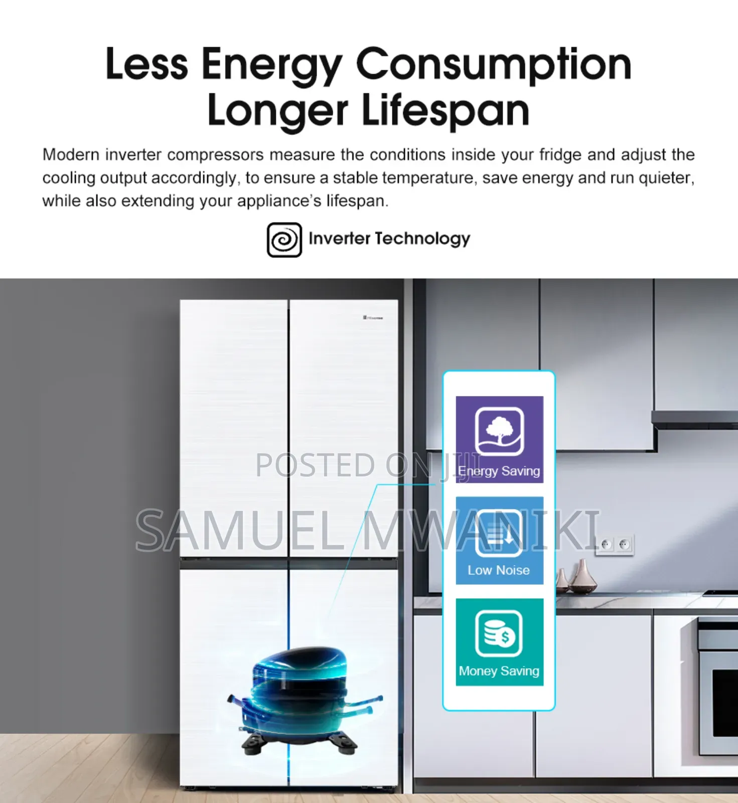 Hisense 470 Liters French Four Doors Refrigerator