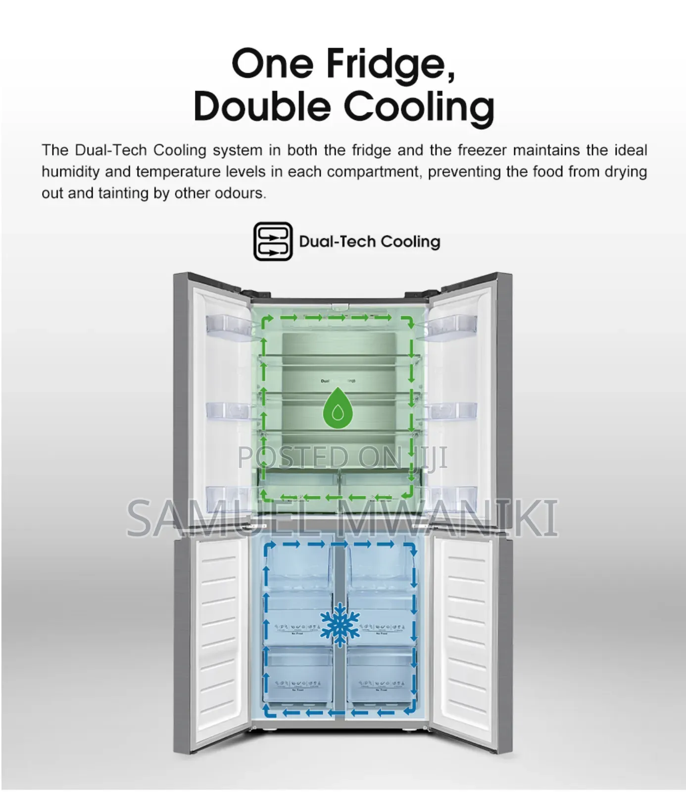 Hisense 470 Liters French Four Doors Refrigerator