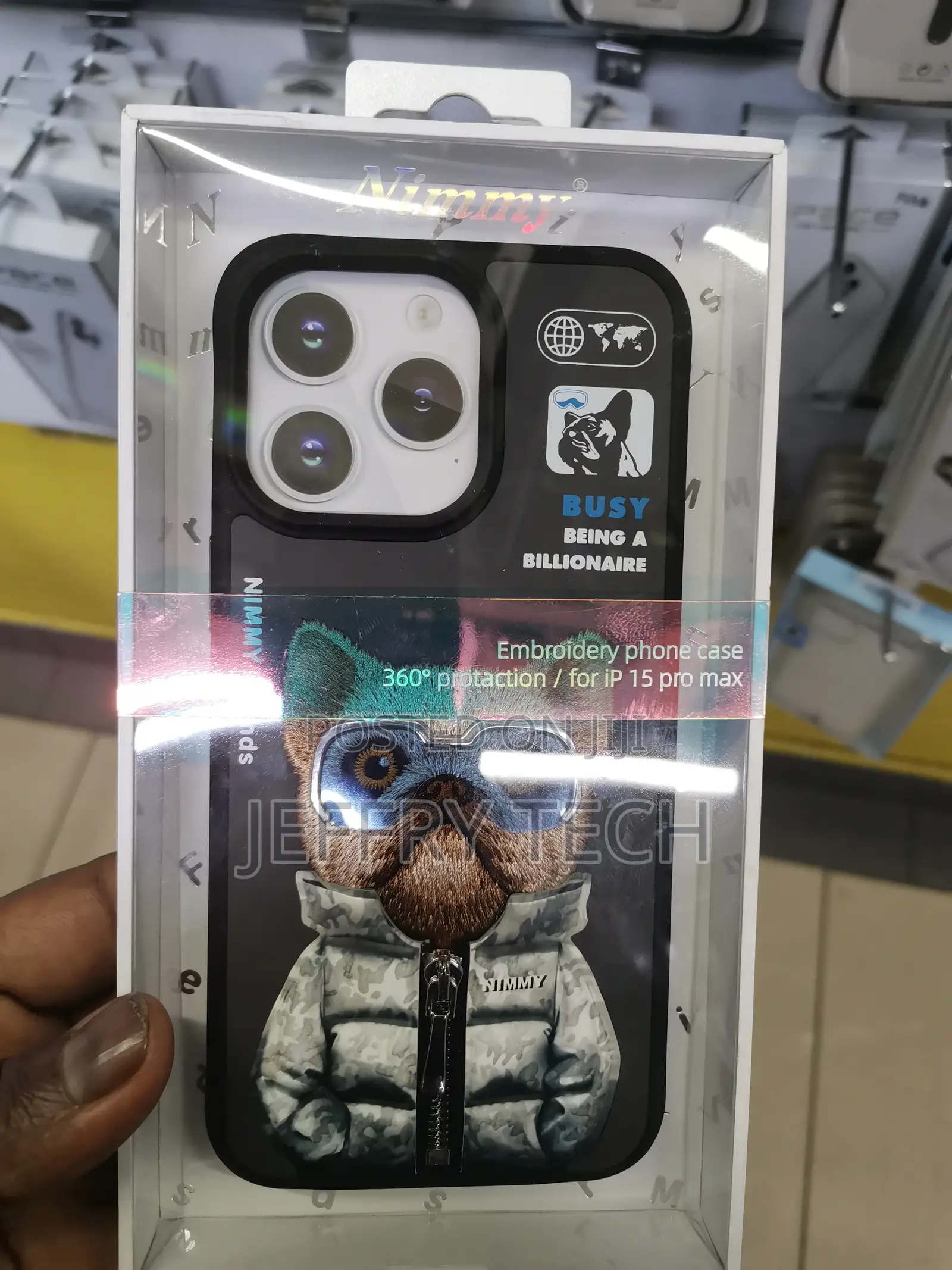 I Phone 15 Pro Max Nimmy Jacket Cool Cute Embroidery