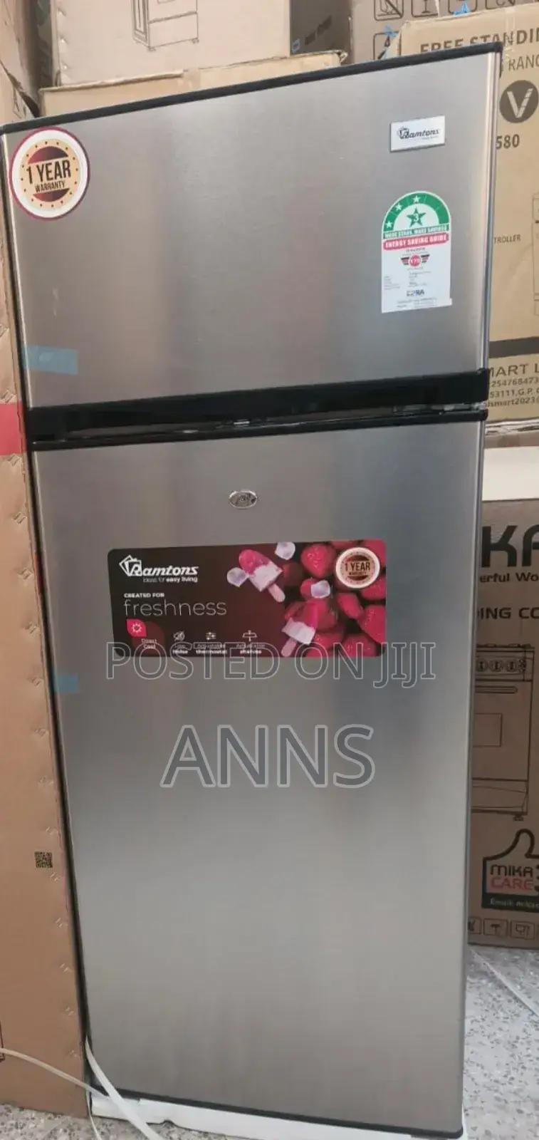 Ramtons Double Door Silver 204 Litres Exclusive Fridge