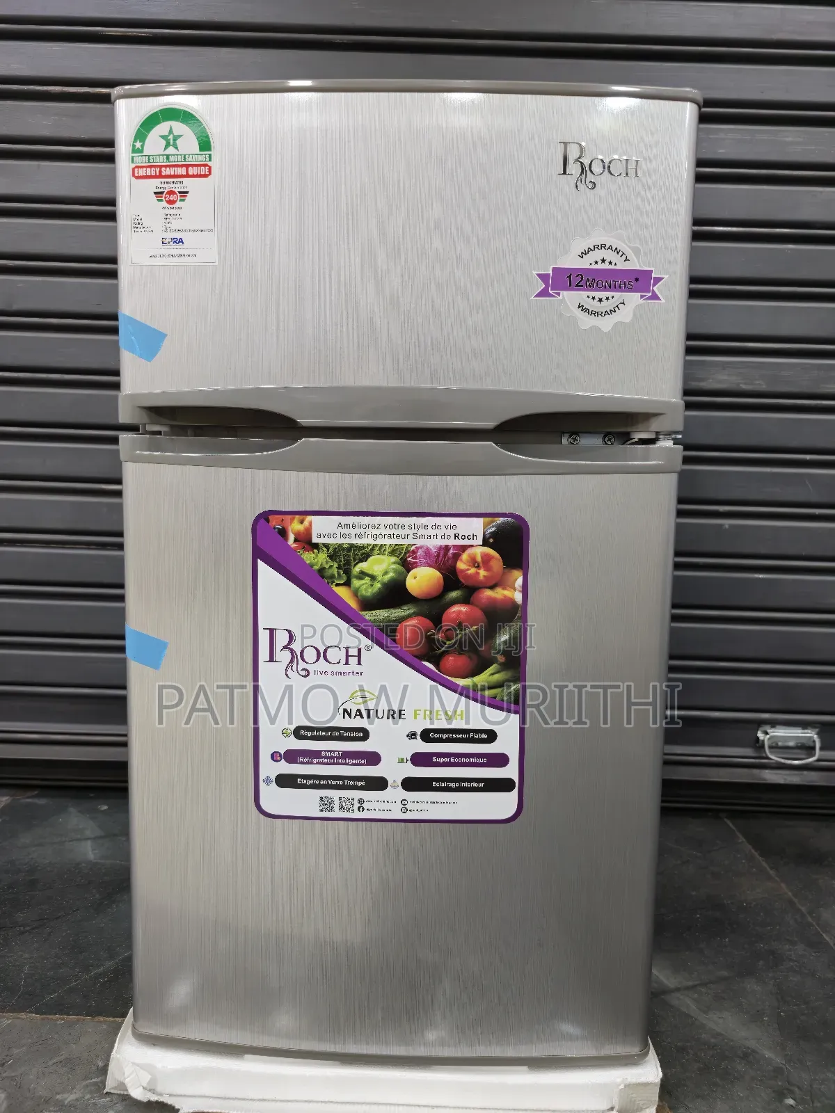 Roch Fridge, 92l Double Door Mini Fridge , Silver