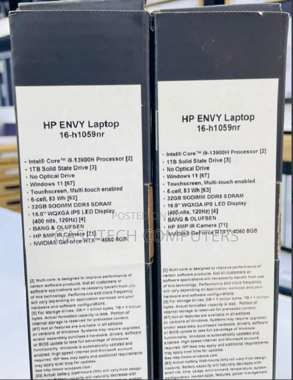 New Laptop HP Envy 16 Gaming 16-H1023dx 32GB Intel Core I9 SSD 1T