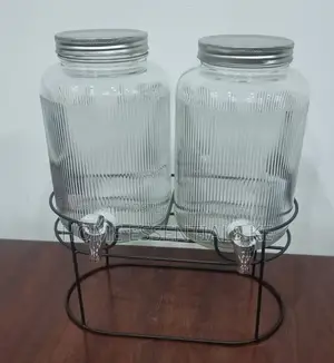 Black Steel Base 3.8L Clear Glass Beverage Dispenser