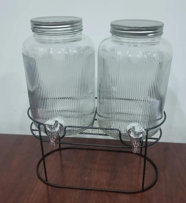 Black Steel Base 3.8L Clear Glass Beverage Dispenser