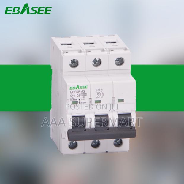 MCB Ebs9bn-3pc63 3P 63A Curve C 10ka,415vac - main view