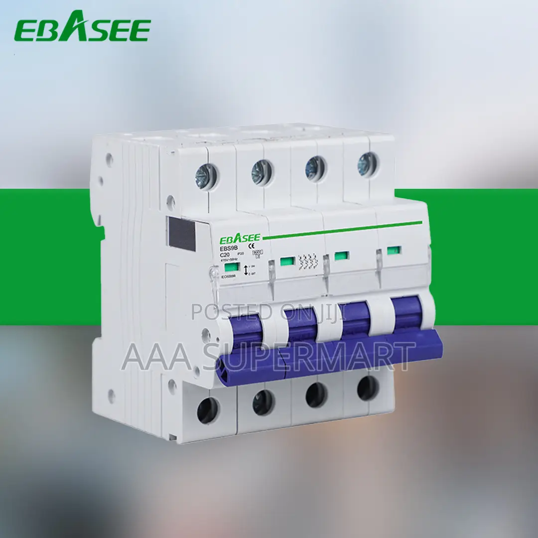 MCB Ebs9bn-4pc63 4P 63A Curve C 10ka, 230/415vac