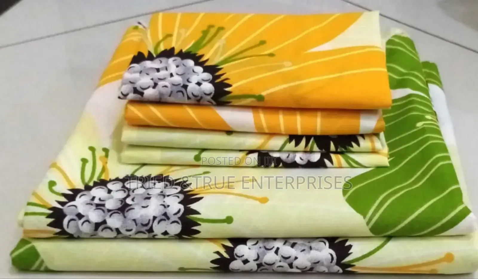 7*8 Printed Bedsheets 2flat Bedsheets 4pillowcases Mk8u