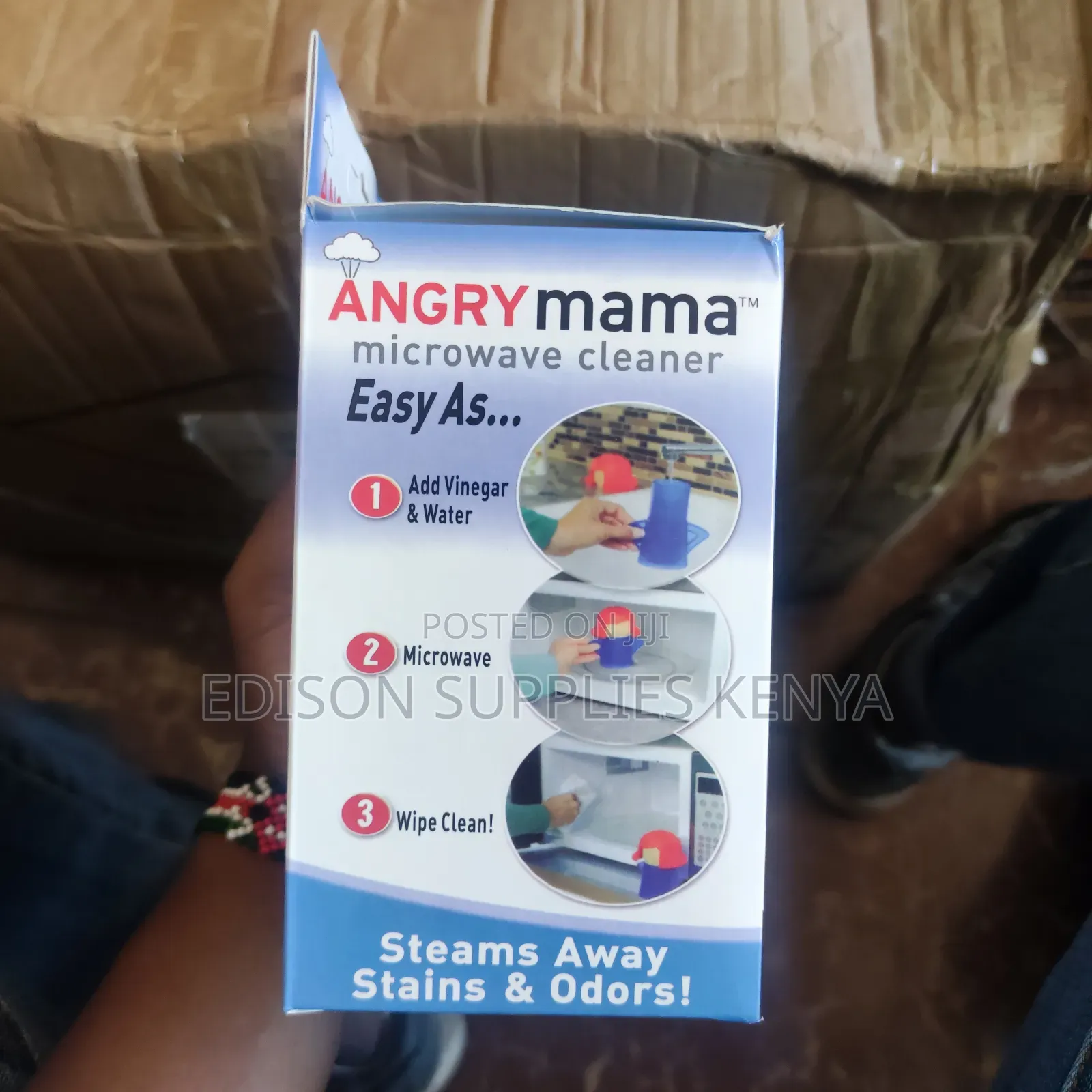 Microwave Steam Cleaner Angry Mama. For Oils, Spills, Smells