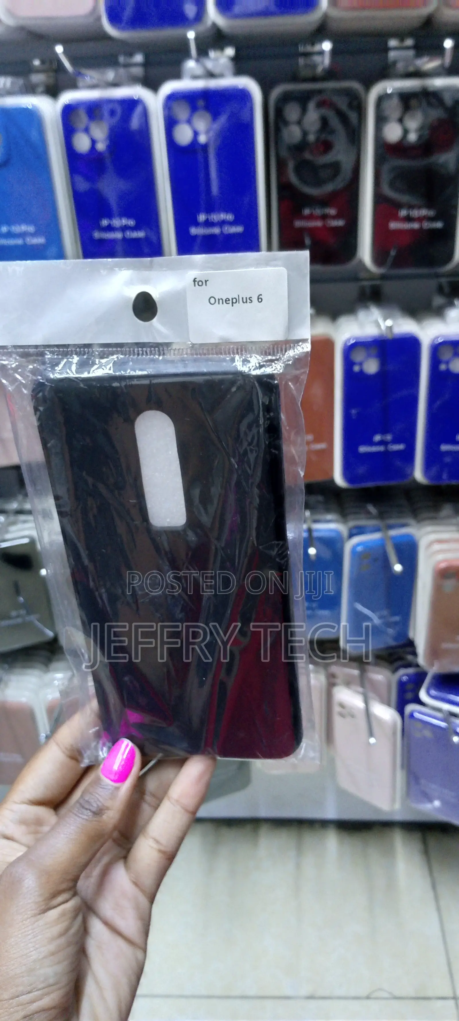 Black Rubber Silicone Back Cover Plain Case for Oneplus 6