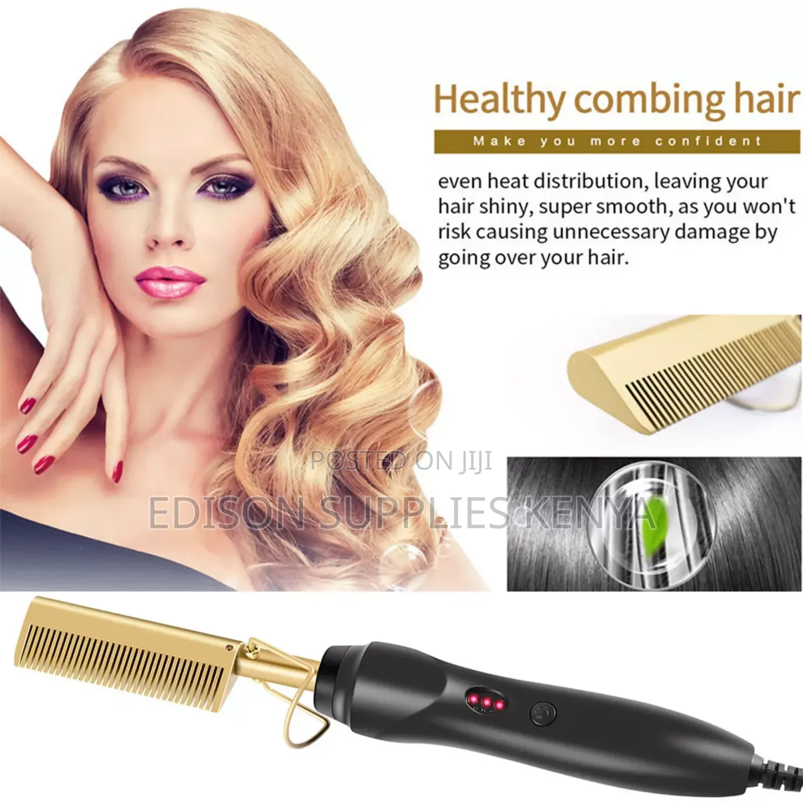 Hot Comb Golden Straight Comb for Wigs and Natural Hair. Good Quality