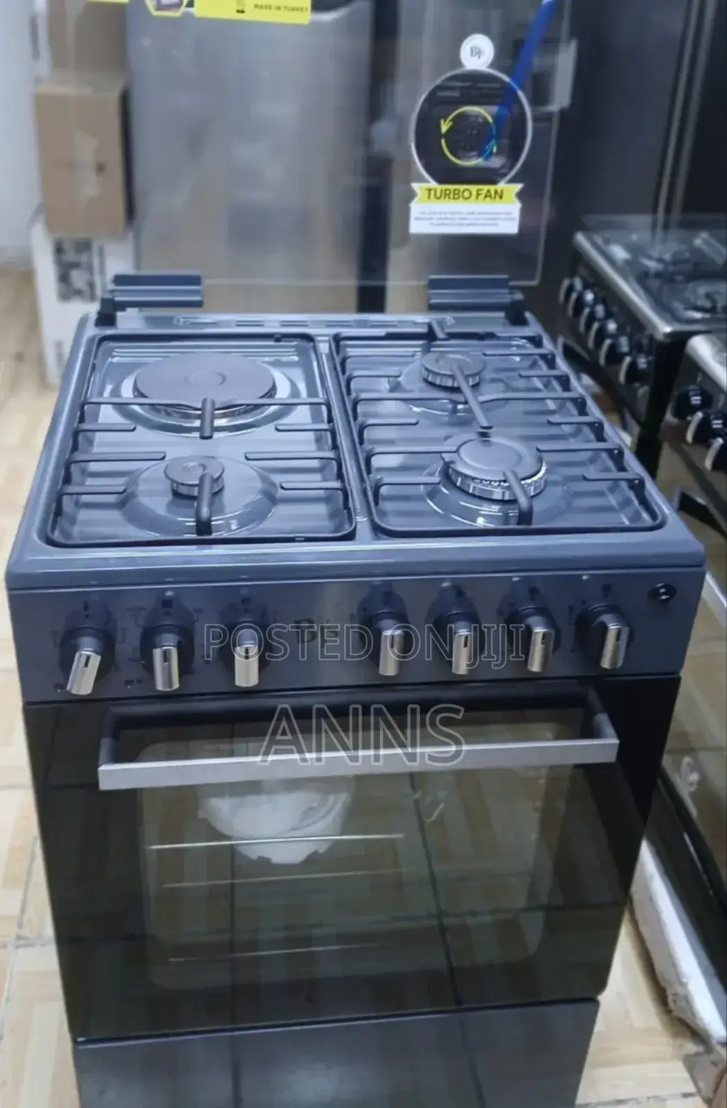 BJS Grey 60/60 Standing 3gas+1plate Electric